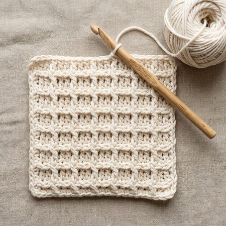 How to Crochet the Waffle Stitch Photo Tutorial Swatch