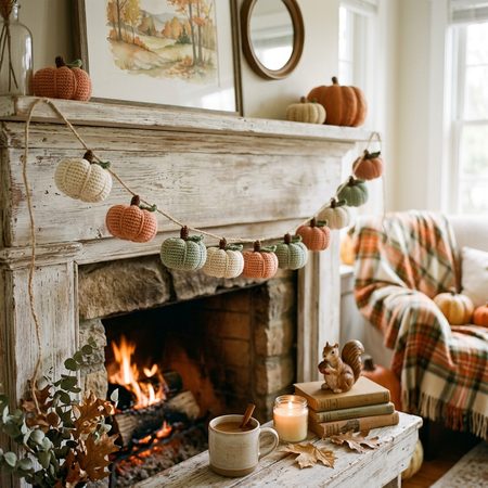 Handmade Crochet Pumpkin Patch Fall Garland
