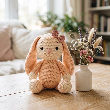 Sweet Pastel Crochet Amigurumi Bunny Plushie